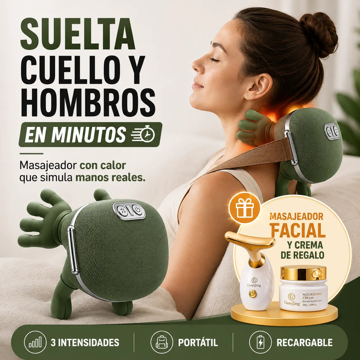 Masajeador De Cuello y Espalda con Calor + REGALO