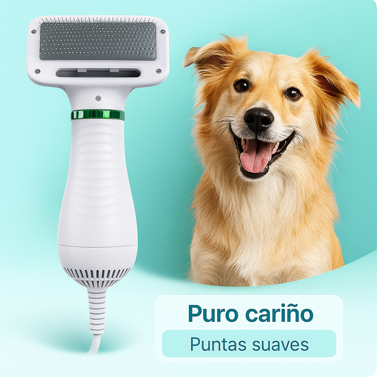 Secador Cepillo Pelo Mascotas 2 En 1