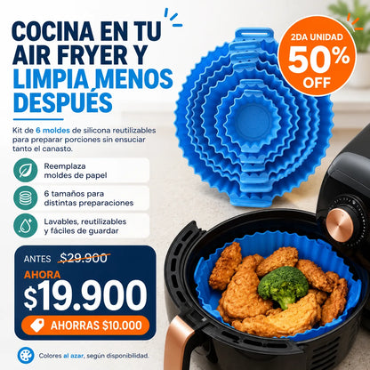 Kit de 6 Moldes de Silicona para Air Fryer