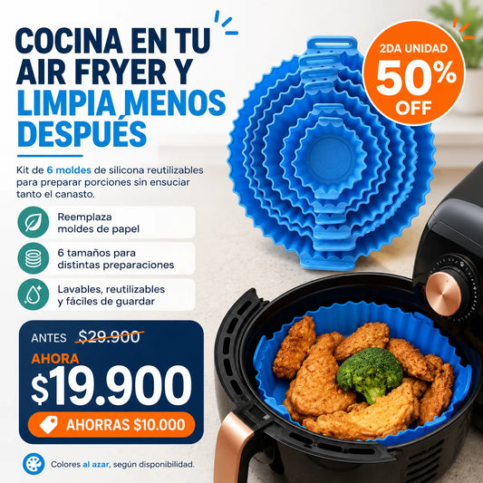 Kit de 6 Moldes de Silicona para Air Fryer