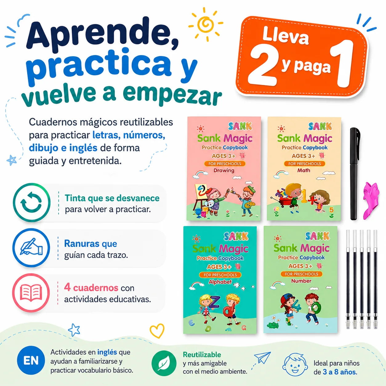 Set Cuaderno Magic CaligrafÍa Montessori