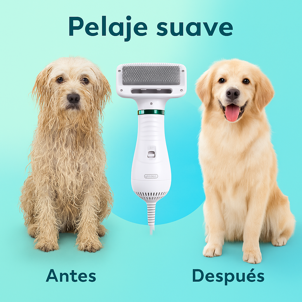 Secador Cepillo Pelo Mascotas 2 En 1