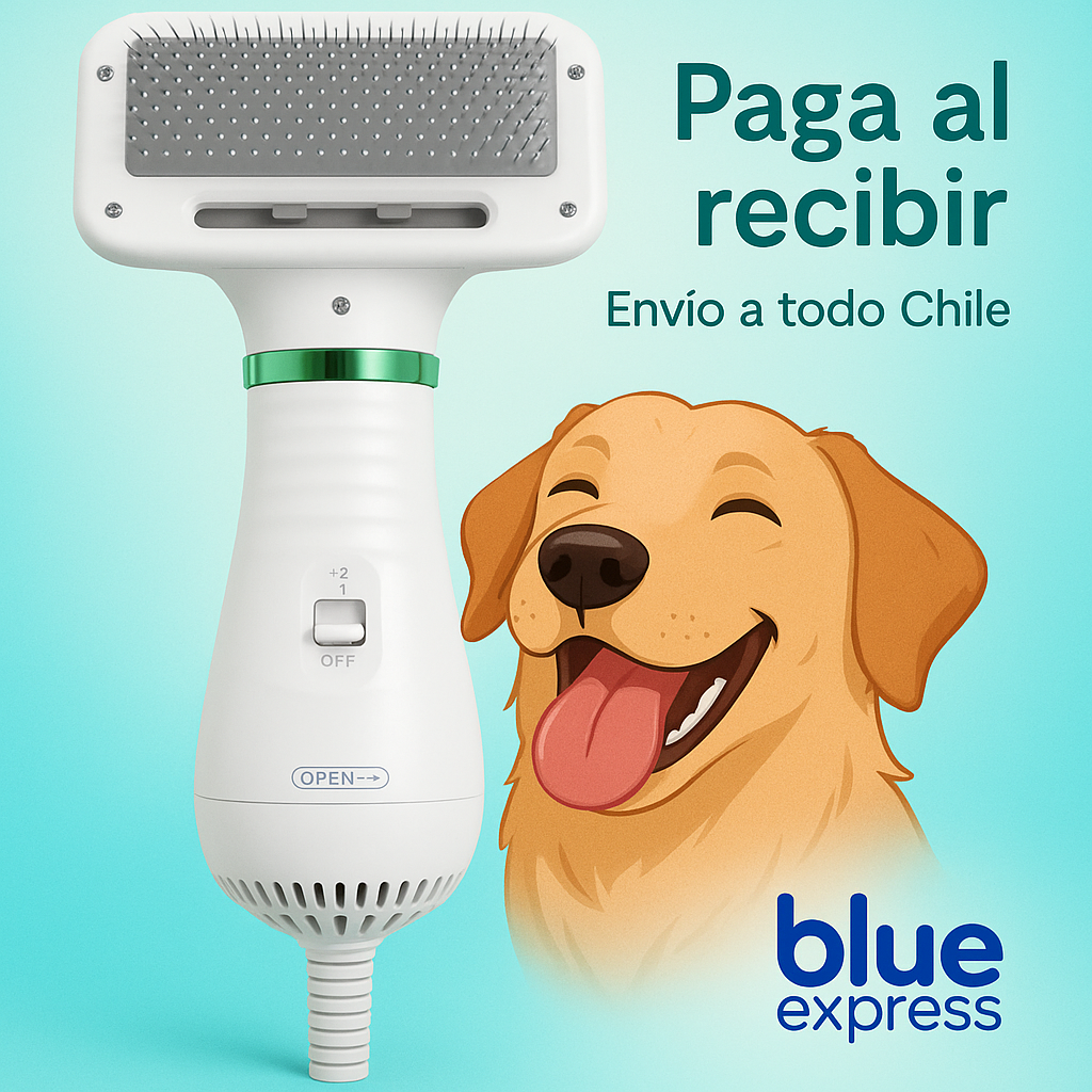 Secador Cepillo Pelo Mascotas 2 En 1