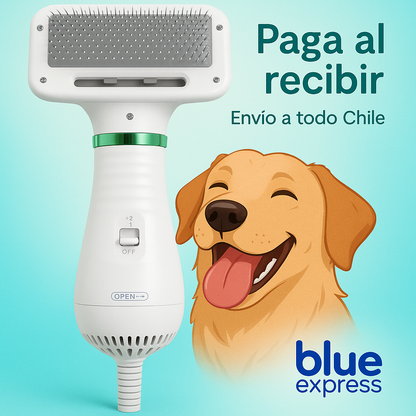 Secador Cepillo Pelo Mascotas 2 En 1