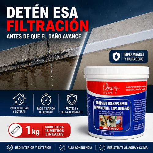 AquaSeal Pro - Sellador 1 Kg impermeable para goteras, grietas y filtraciones