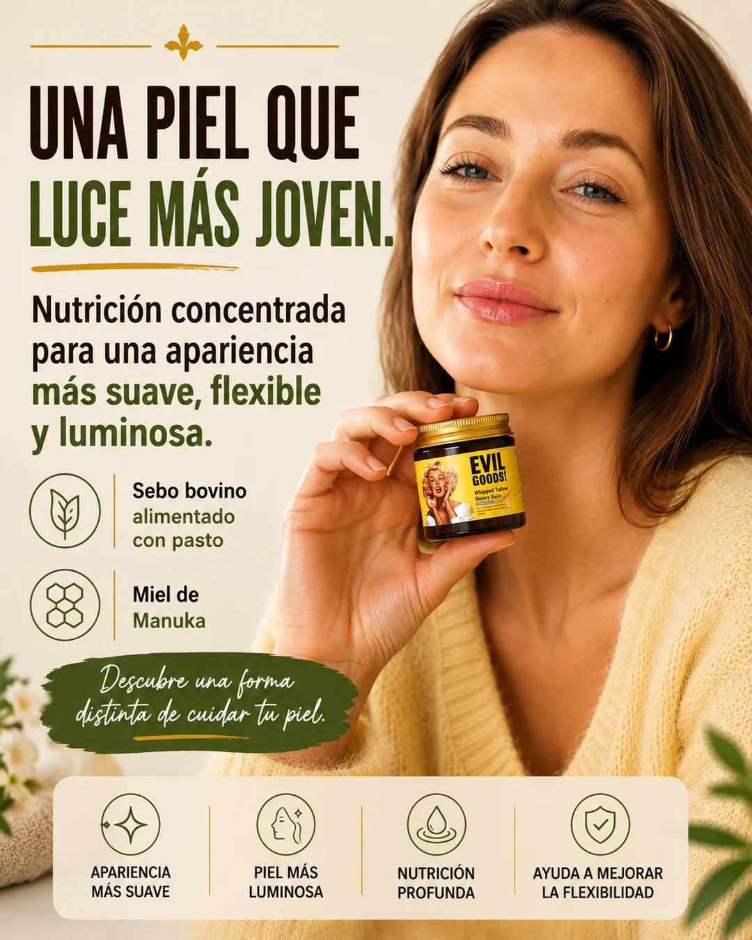 Evil Goods | Crema de sebo bovino y miel de Manuka